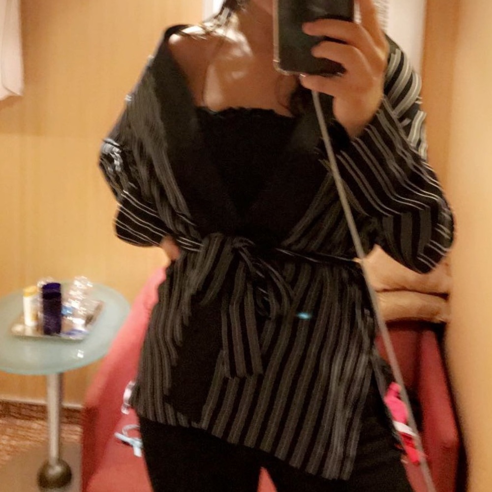ZARA loose striped blazer